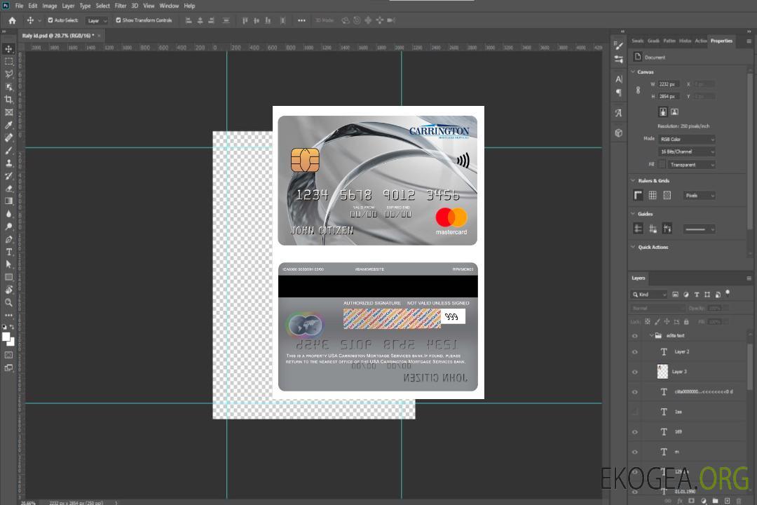 Carte Mastercard de la banque Carrington Mortgage Services des États-Unis template